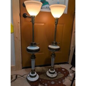 Vtg  Stiffel Empire Neoclassical Style Urn Form Funeral Home Brass Table Lamps
